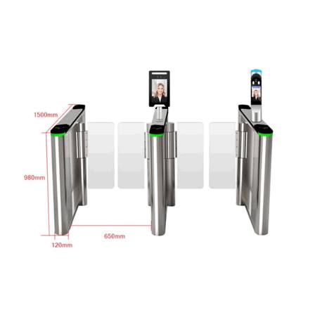 Advanced Brushless Wing Gate with Face Recognition & QR Code Access for Modern Smart Offices