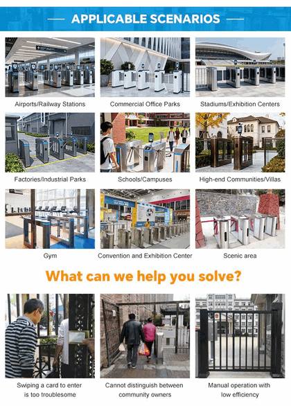 High-Security Swing Barrier Gate with Brushless Motor, Anti-Tailgating Sensors & RFID Access Control for Pedestrian Entry