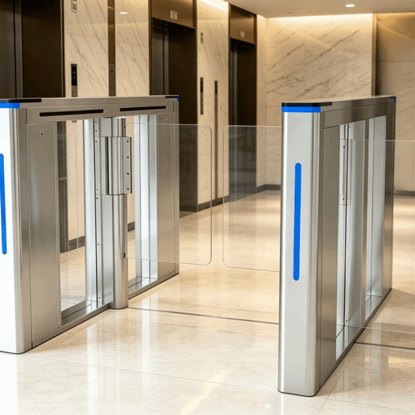 High-Performance Double Speedlane Turnstile Gate with Integrated Access Control for Industrial Factories and Fitness Center Entrance