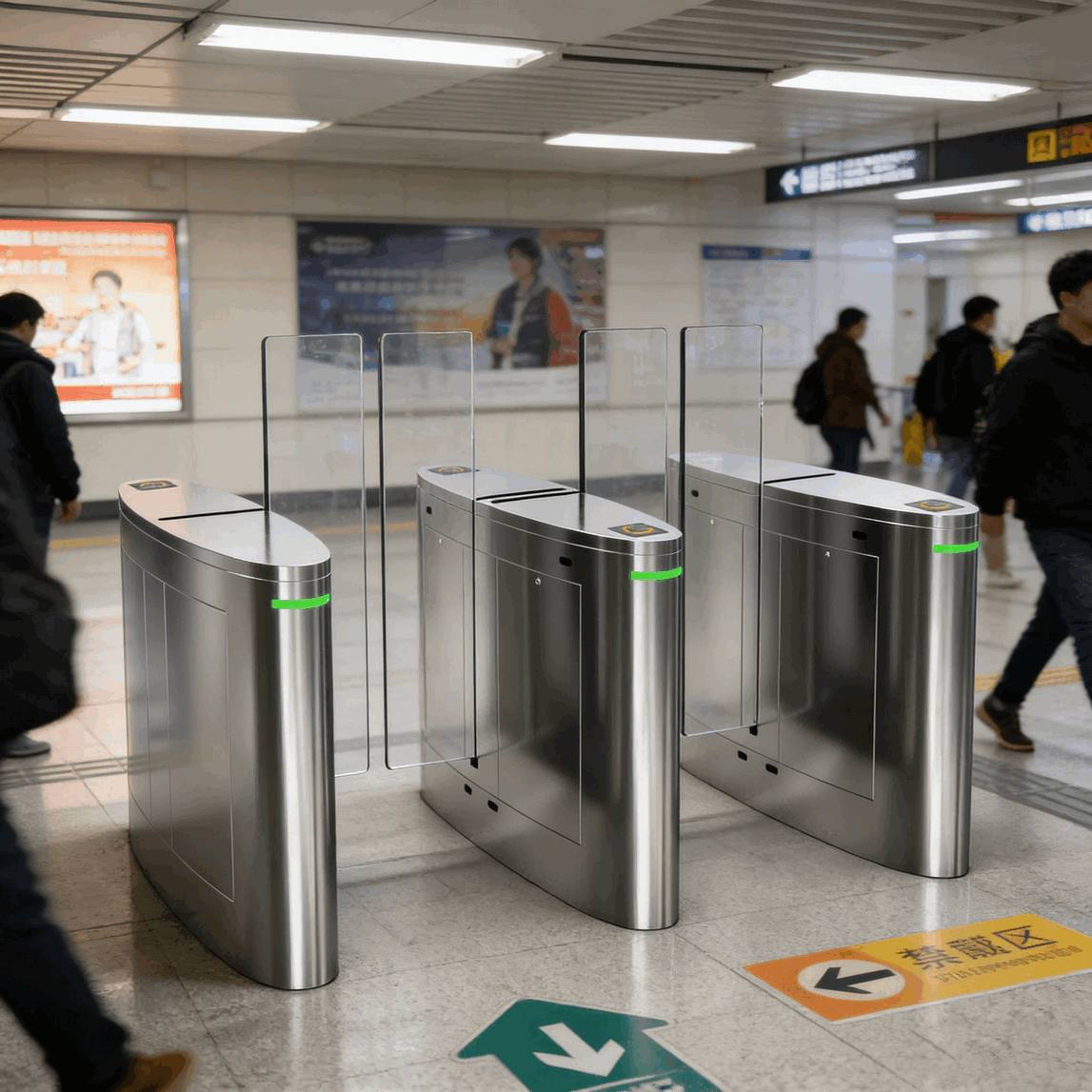 Advanced Brushless Wing Gate with Face Recognition & QR Code Access for Modern Smart Offices