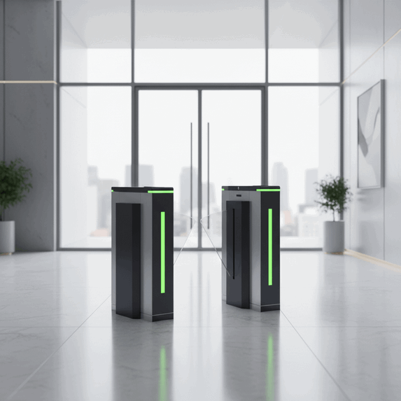 Automatic Touchless Motorized Swing Barrier Gate with Integrated IC Card Access Control for High-Security Pedestrian Entry