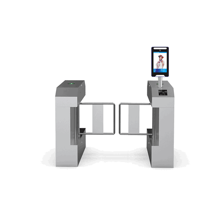 304 SS Flap Barrier Gate RFID FingerpriPremium 304 Stainless Steel Flap Barrier Gate with Integrated RFID & Fingerprint Access Control for Corporate Officesnt Corporate Office Pintu Flap Otomatis