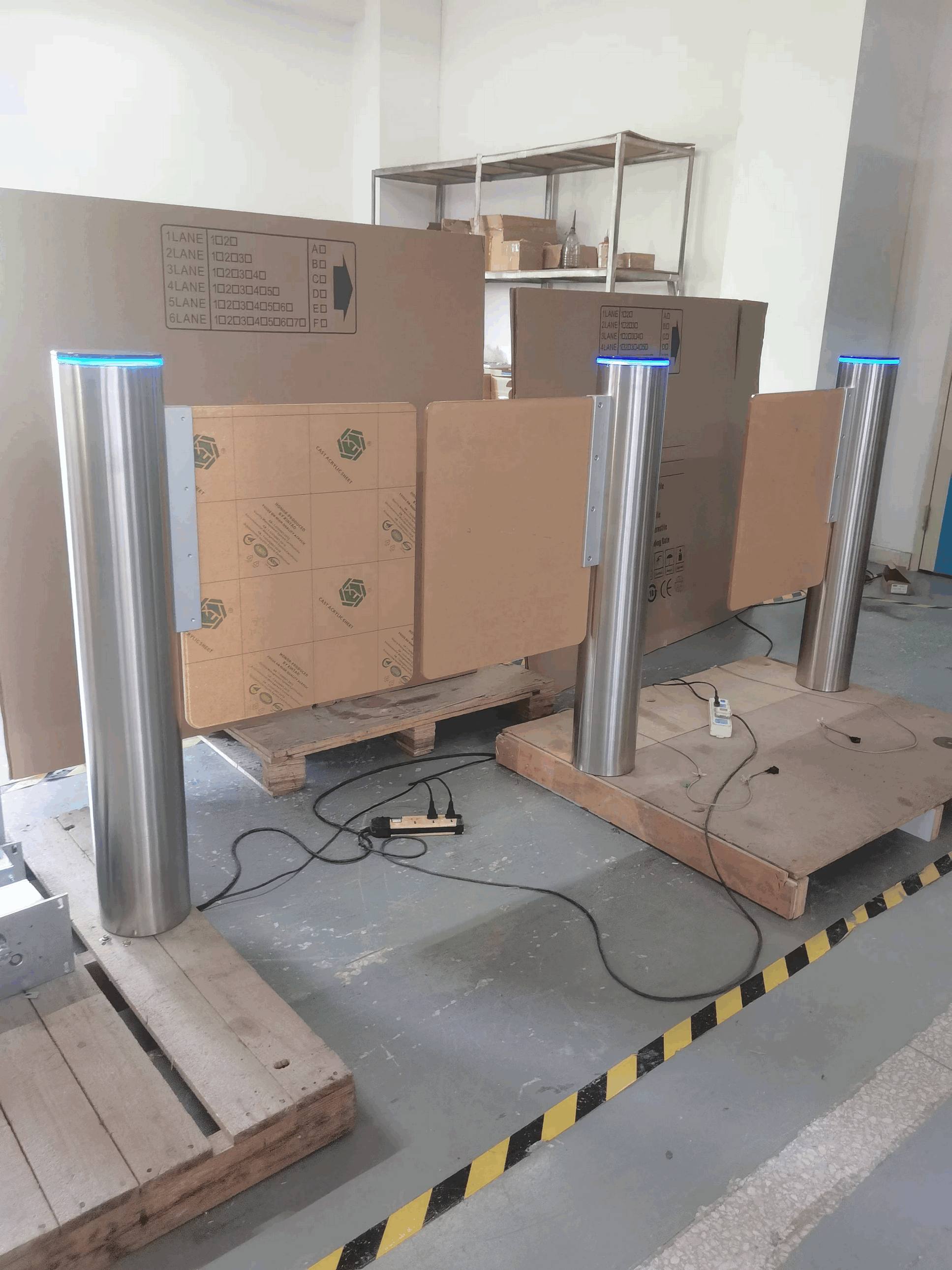 Automatic Dual-Post Swing Gate with Induction Sensors for Efficient Supermarket and Retail Entrance Access Control