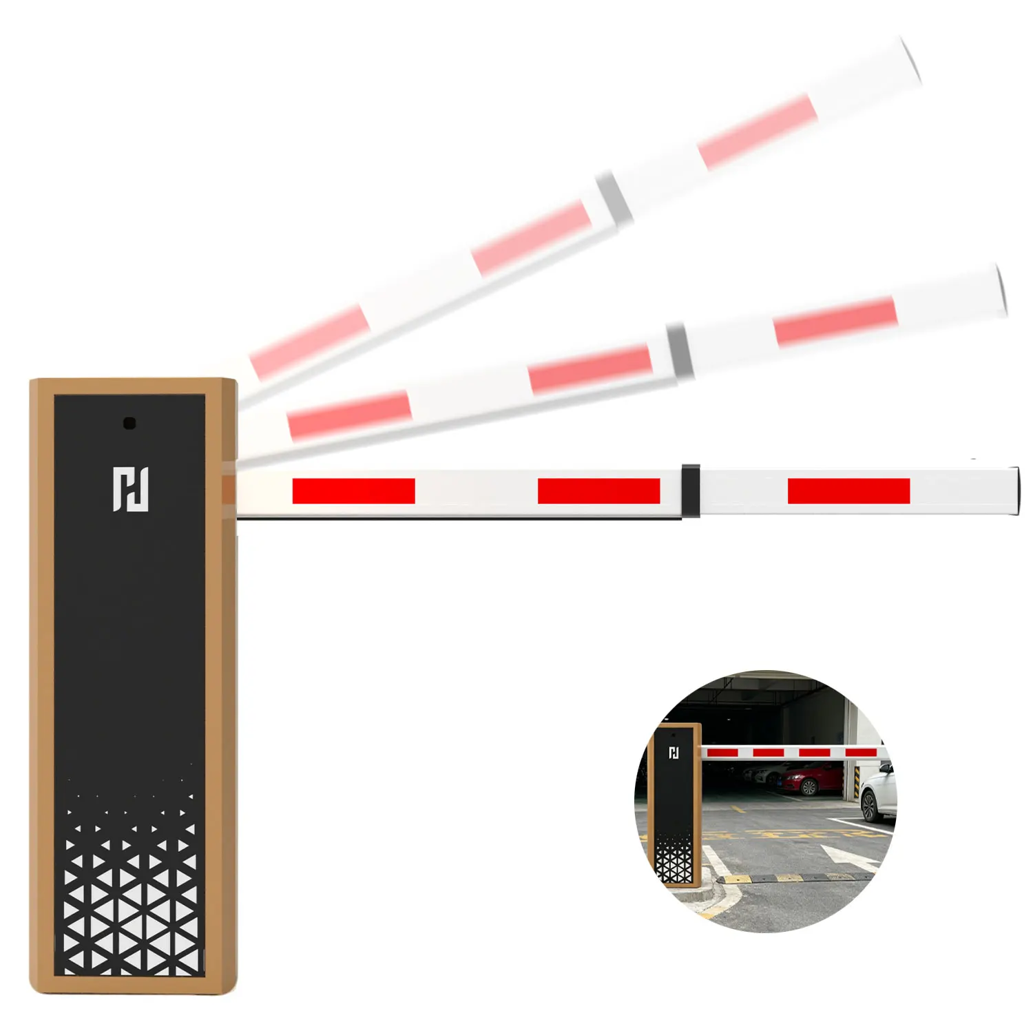 Smart 24V DC Parking Boom Barrier Gate with Integrated LED Light Strip Arm – High-Visibility Access Control