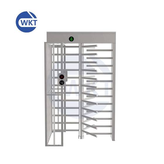 Full-Height Rotating Steel Turnstile with Biometric Fingerprint Authentication for High-Security Access Control