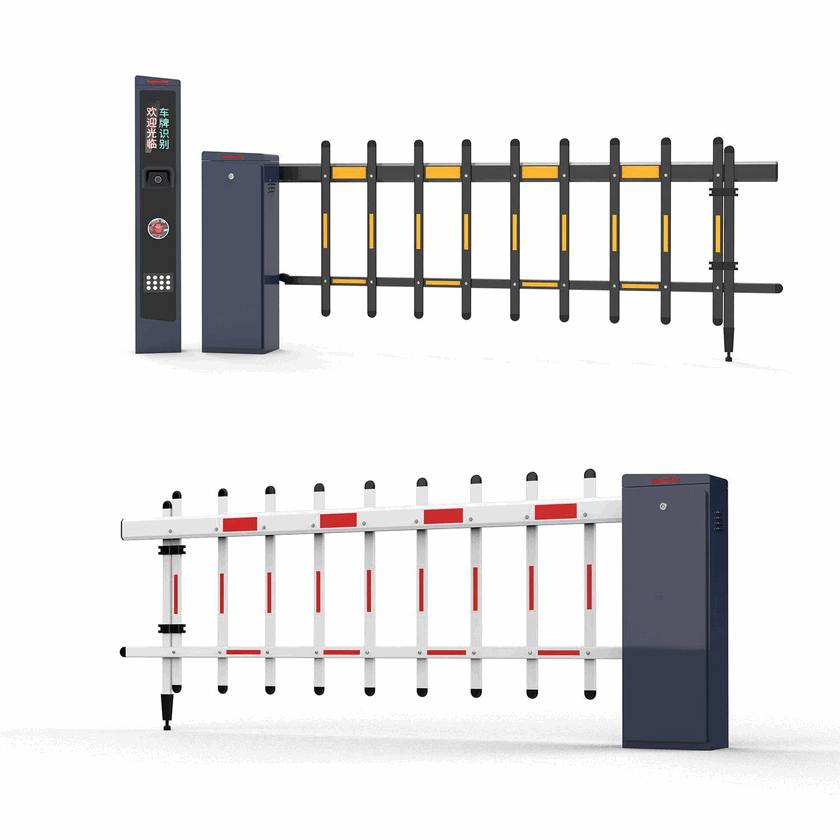 Low-Voltage Automated Boom Barrier Gate with High-Visibility LED Strip Lighting for Secure Access