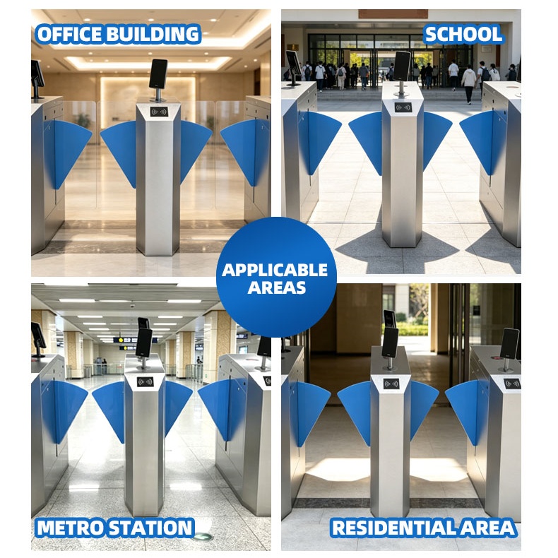 Intelligent Flap Barrier Gate with Face Recognition and Smart Card Access Control for Schools, Corporate Offices, and Airport Security
