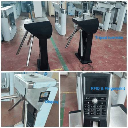 Biometric Tripod Turnstile with Integrated Face Recognition for Gym and Fitness Center Member Access Control