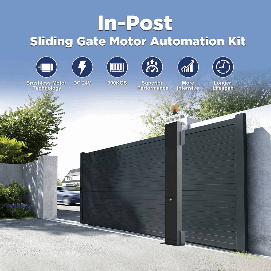 Premium 300kg Sliding Autogate Motor System: In-Post Gate Operator for Luxury Cluster Homes and Gated Communities