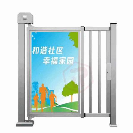 Manual Advertising Swing Gate with Visual Display Panels for Retail Mall Entrance and Traffic Flow Management