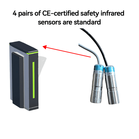 Industrial Touchless Swing Barrier Gate with IC Card Access Control for High-Security Factory Perimeter Management